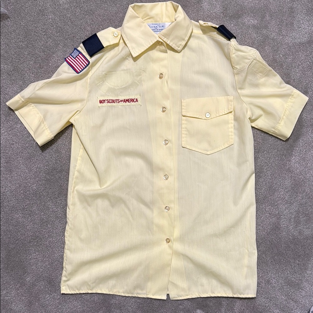 Boy Scouts of America BSA Oscar De La Renta Ladies Yellow Plain Adult Shirt 8